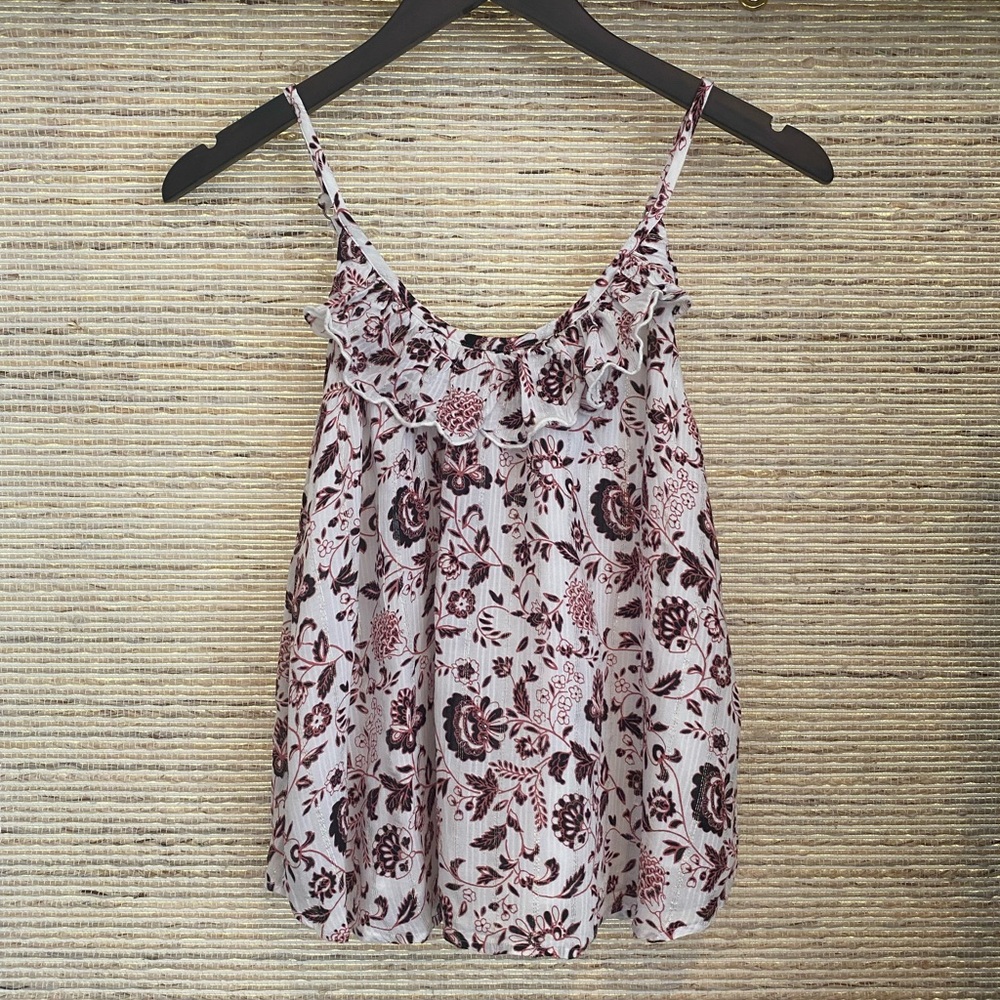 NWOT LOFT Flutter Tank in Pink Paisley